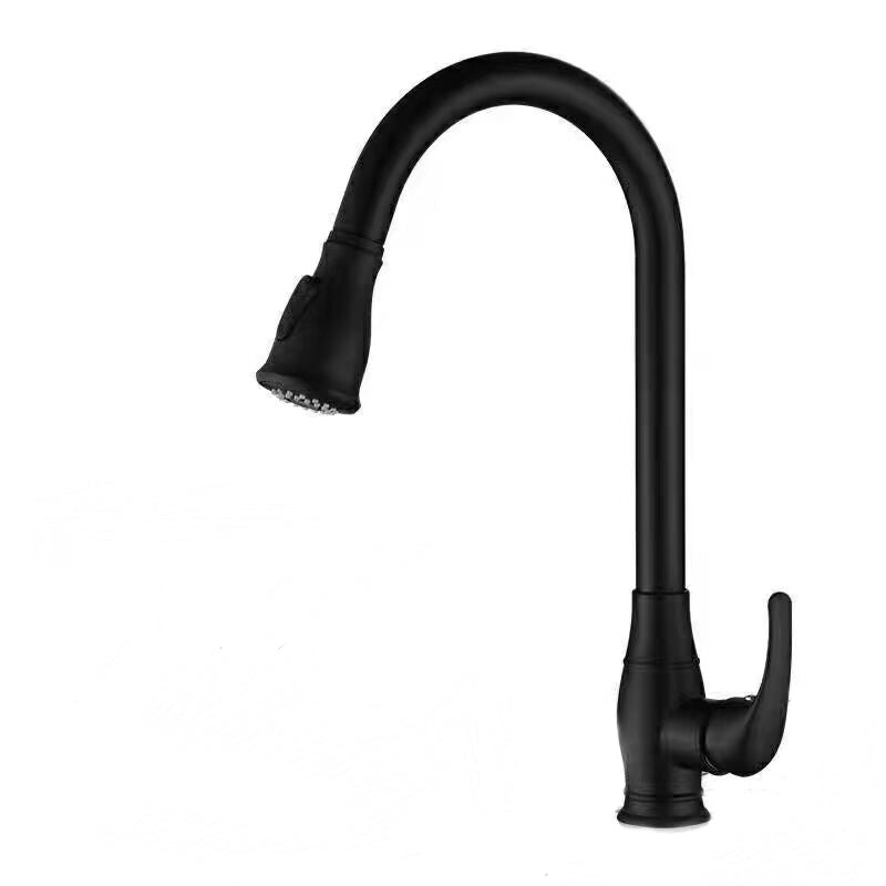 Grifo Mezclador Monomando De Cocina Bronce Acabado Negro Alta