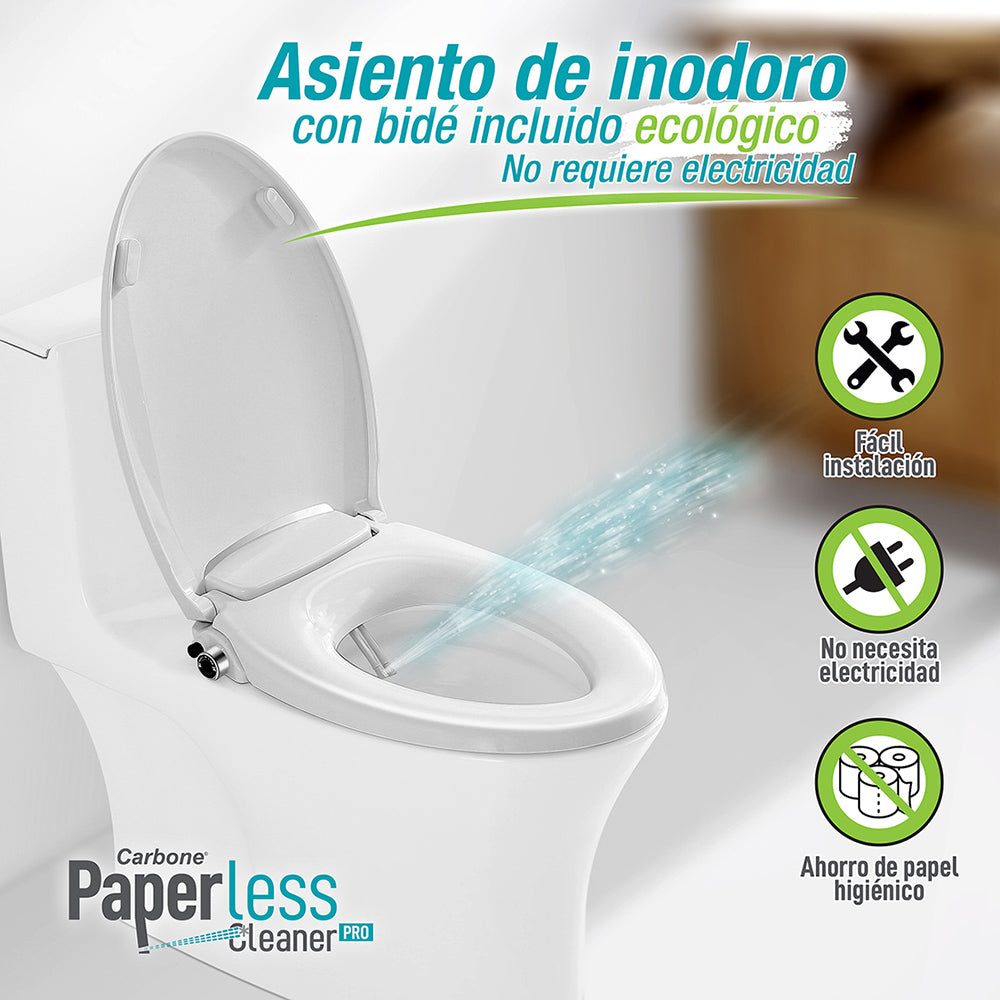 Tapa Para Inodoros Con Función Bidé Incorporado. Paperless Cleaner Pro–  Carbone Store CR