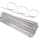 (Paquete 100 und.) Zunchos de acero inoxidable 304 de 30cm (11.8") de largo.