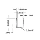 Uchanel Alum. 12 Mm Glass. 3 Mts Largo.Acabado Brillante. (D1G004/ NPB-P1-T5-04-14/NPB-P1-B1-02-01)