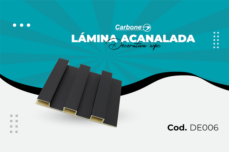 Lámina Acanalada Decorativa WPC Matt Black: Elegancia Moderna para Tu Hogar