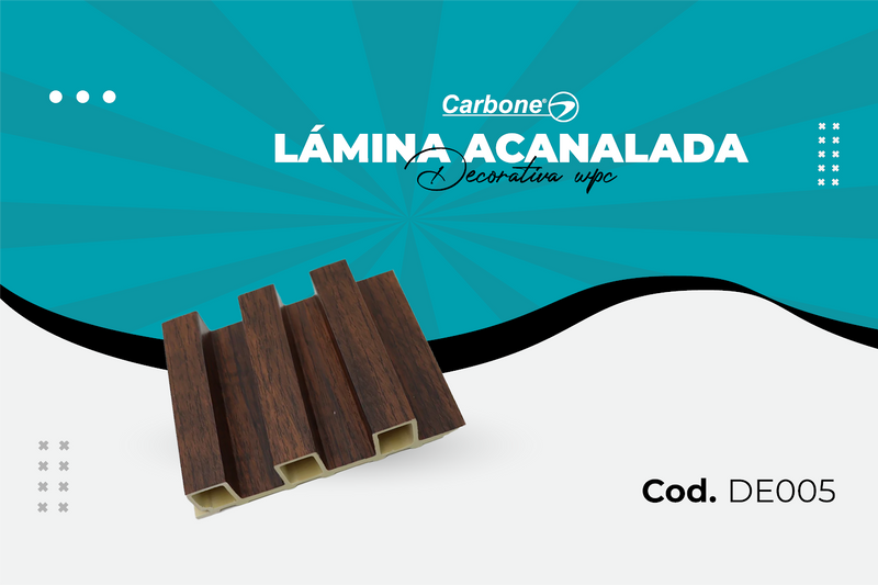 Lámina Acanalada Decorativa WPC Dark Wood Big - ¡Elegancia y Resistencia Imbatible para tus Espacios!