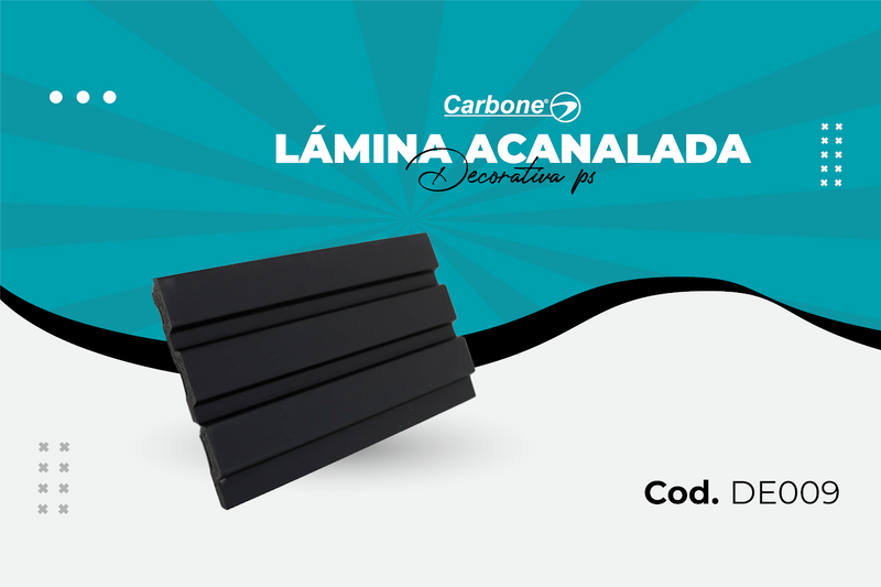 Descubrí la Sofisticación en Decoración con la Lámina Acanalada Decorativa PS Matt Black