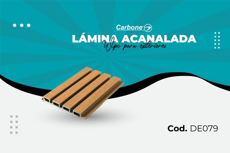 Lámina Acanalada Decorativa WPC Exteriores Abedul - Diseño Elegante