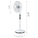 Abanico solar de Pedestal Recargable con Energía Solar. Ventilador de piso portátil con panel solar. 3 velocidades. Con control remoto.