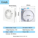 Extractor de Aire compacto 6'' para Pared. Silencioso y de fácil instalación, Ideal para Baños y Cocinas 110V