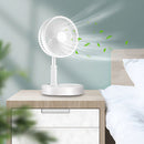 Abanico plegable portátil. Ventilador recargable de 4 velocidades. Color blanco. (Unidad)