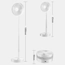 Abanico plegable portátil. Ventilador recargable de 4 velocidades. Color blanco. (Unidad)