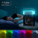 Ventilador de aire acondicionado portátil. Para agua y hielo Humidificador pequeño 600ml. Difusor de aroma. Abanico de escritorio. Color Negro.