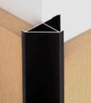 Perfil Remate Esquina recto 45° Laminas de 5mm Bambú WPC PVC 3m long Negro