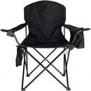 Silla plegable color negro de 45cm x 50cm x 80cm con cooler y portavasos