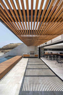 Pérgola WPC Tubo Cuadrado Grande Madera Cedro Exteriores 100x100x2900mm