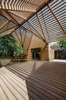 Pérgola WPC Tubo Cuadrado Grande Madera Cedro Exteriores 100x100x2900mm