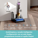 Aspiradora inteligente inalambrica recargable, Mopa y aspira, seco y húmedo 200W bateria 22,2V 4000 mAh LI-ION funcion de autolimpieza, secado y electrolisis de agua