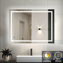 Espejo rectangular 60x150 cm con luz LED de 3 tonos boton tactil funciona para instalacion Vetical y Horizontal