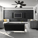 Abanico De Techo 20" socket E27 Con Luz Led Tono ajustable 3000/4000/6500K, 1900 Lumens 6 Aspas 3 CCT 520X185mm