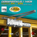 Cierrapuertas Para 65A140cm(15~150Kg).Fuerza EN1~EN6 Variable Con Valv.Funcion Back Check(12Años)