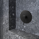 Llave de palanca maneral para ducha. Para empotrar en regadera. Mezcladora monomando. Color negro.