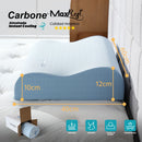 Almohada Cervical Azul Carbone MaxRest. Memory Foam Hipoalergénica con Enfriamiento Instantáneo y Curva Ergonómica. Calidad Hotelera 5 Estrellas.