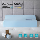 Almohada Cervical Azul Carbone MaxRest. Memory Foam Hipoalergénica con Enfriamiento Instantáneo y Curva Ergonómica. Calidad Hotelera 5 Estrellas.