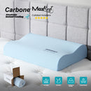 Almohada Cervical Azul Carbone MaxRest. Memory Foam Hipoalergénica con Enfriamiento Instantáneo y Curva Ergonómica. Calidad Hotelera 5 Estrellas.