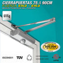 Cierrapuertas Para 75 A 90 Cm (65Kg).Fuerza  EN2 O EN3  Según Posicion Del Cuerpo. Color Gris.