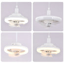 Lámpara De Techo Ventilador 360° Giratoria. Luz LED Regulable. Abanico Silencioso. Socket E27. A Control Remoto. 110V.