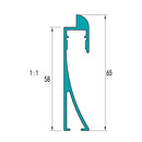 Rodapie Para Instalacion De Alternative Wall. Altura 65Mm. Largo 5.85 M.