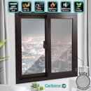 Ventana Corredera UPVC Marrón 180X120cm Reforzada, Anti UV  Vidrio de seguridad Templado 5mm (5 años de Garantía) Incluye malla mosquitera y Kit de ventana Francesa