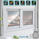 Ventana Corredera UPVC Blanca 90x90cm Anti UV  Vidrio de seguridad Templado 5mm (5 años de Garantía) Incluye malla mosquitera y Kit de ventana Francesa