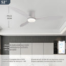 Abanico De Techo Con Lámpara. 3 tonos De Luz. 52" Ventilador Con Control Remoto. Fan 110V Color Blanco