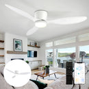 Abanico De Techo Con Lámpara. 3 tonos De Luz. 52" Ventilador Con Control Remoto. Fan 110V Color Blanco