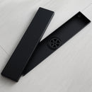 Drenaje Lineal oculto de acero inoxidable. Negro 80mm x 600mm Rejilla Rectangular Para Suelo De Ducha. Desagüe Para Baño.