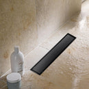 Drenaje Lineal oculto de acero inoxidable. Negro 80mm x 600mm Rejilla Rectangular Para Suelo De Ducha. Desagüe Para Baño.