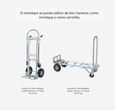 Carretilla Carrito De Carga Plegable Convertible 2 En 1 Industrial Ruedas De Goma Max. 350Kg Acero Y Aluminio