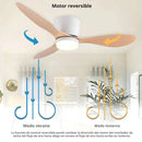 Abanico De Techo Con Lámpara. 3 Tonos De Luz. 42" Ventilador Con Control Remoto. Fan 110V Color Madera clara