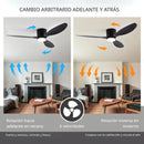 Abanico De Techo Con Lámpara. 3 Tonos De Luz. 42" Ventilador Con Control Remoto. Fan 110V Color Negro.