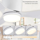 Abanico De Techo Con Lámpara. 3 Tonos De Luz. 42" Ventilador Con Control Remoto. Fan 110V Color Blanco.
