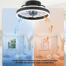 Abanico De Techo Con Luz Led Dimeable. Ventilador A Control Remoto y Control Por Voz Offline 13”. Color Negro