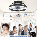 Abanico De Techo Con Luz Led Dimeable. Ventilador A Control Remoto y Control Por Voz Offline 13”. Color Negro