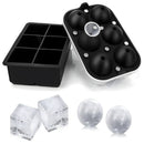 Moldes De Silicona Para Hielo En Cubos Y Esferas Grandes. Set De 2 Piezas.