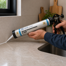 Pistola Calafateadora De Salchicha 600Ml. Para Silicon Estructural Incluye Carcarza Transparente Plastica Y Metalica.