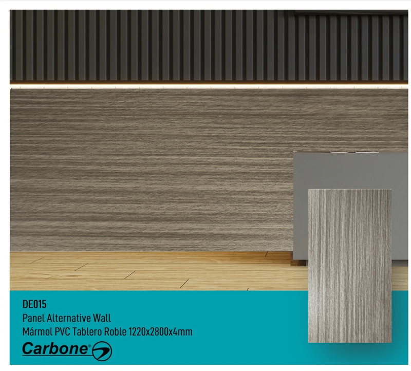 Panel Decorativo Mármol PVC Acabado: Tablero Roble