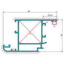 Hoja Puerta Abatible 52 x 87 mm Apertura Interna - Powder Coating negro texturizado RAL 9005 - U021-PC-BLACK