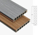 Piso Deck WPC Exteriores Dual Color Caoba / Gris