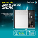 Gabinete Superior para Baño con Espejo 65×11×60 cm Carbon Fiber color Gris
