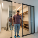 Puertas Corredizas Fantasma Ghost Para Marcos Aluminio Vidrio De 2 Hojas