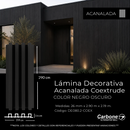Lámina Acanalada Decorativa Negro Oscuro 26 × 219 × 2900 mm