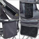 Silla plegable color negro de 59cm x 59cm x 99cm con cooler y portavasos