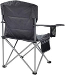 Silla plegable color negro de 59cm x 59cm x 99cm con cooler y portavasos